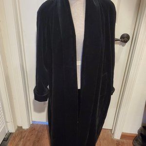 Vintage black velvet swing coat